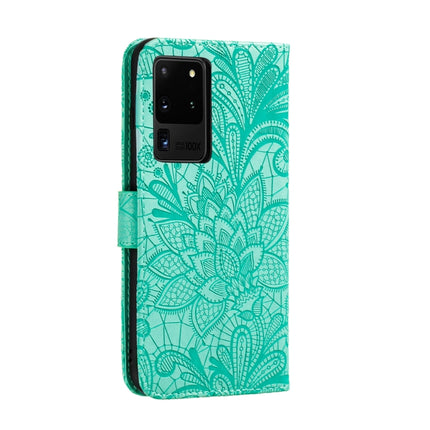 For Samsung Galaxy Note20 Ultra Lace Flower Horizontal Flip Leather Case with Holder & Card Slots & Wallet & Photo Frame(Green)-garmade.com