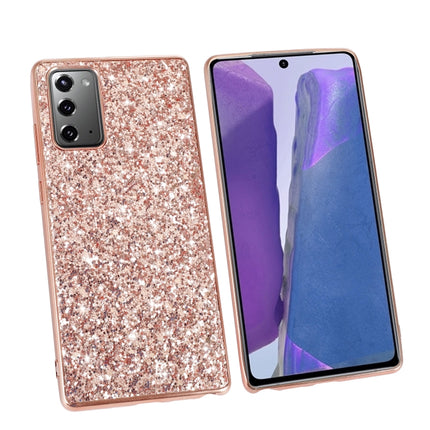 For Samsung Galaxy Note 20 Glitter Powder Shockproof TPU Protective Case(Rose Gold)-garmade.com