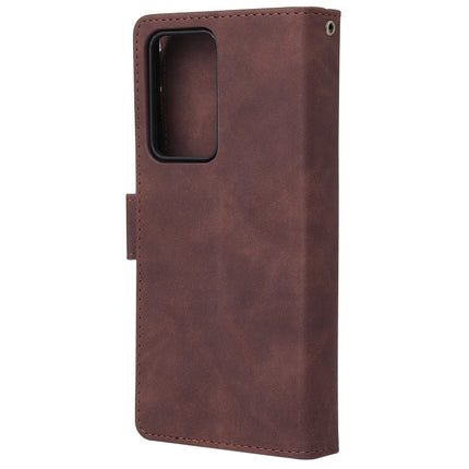 For Samsung Galaxy Note20 Ultra Multifunctional Retro Frosted Horizontal Flip Leather Case with Card Slot & Holder & Zipper Wallet & Photo Frame & Lanyard(Coffee)-garmade.com