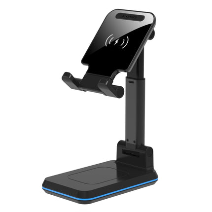 T6 2 in 1 Portable Folding Stand Wireless Charging, Style:Single Charge(Black)-garmade.com