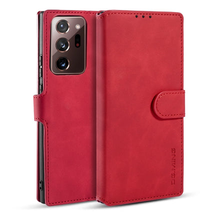 For Samsung Galaxy Note20 Ultra DG.MING Retro Oil Side Horizontal Flip Case with Holder & Card Slots & Wallet(Red)-garmade.com