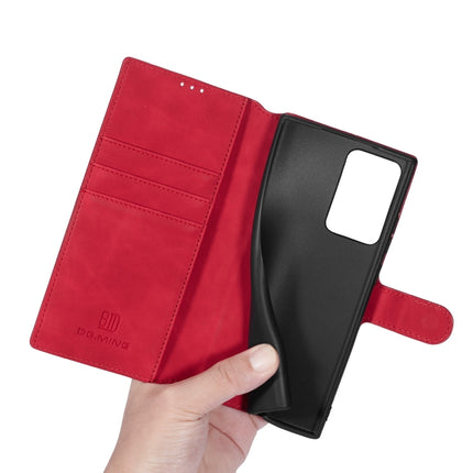 For Samsung Galaxy Note20 Ultra DG.MING Retro Oil Side Horizontal Flip Case with Holder & Card Slots & Wallet(Red)-garmade.com