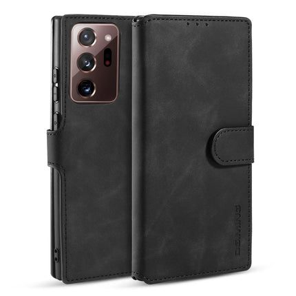 For Samsung Galaxy Note20 Ultra DG.MING Retro Oil Side Horizontal Flip Case with Holder & Card Slots & Wallet(Black)-garmade.com