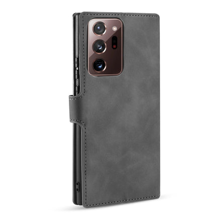 For Samsung Galaxy Note20 Ultra DG.MING Retro Oil Side Horizontal Flip Case with Holder & Card Slots & Wallet(Gray)-garmade.com