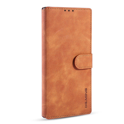 For Samsung Galaxy Note20 Ultra DG.MING Retro Oil Side Horizontal Flip Case with Holder & Card Slots & Wallet(Brown)-garmade.com