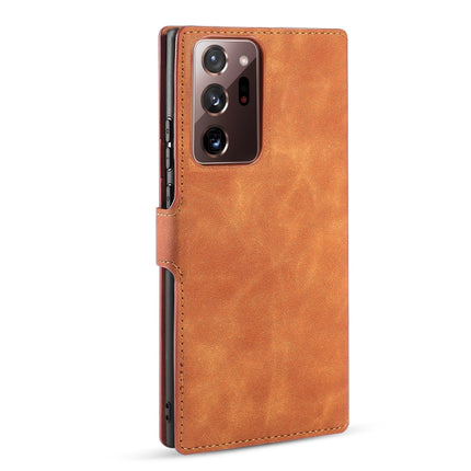 For Samsung Galaxy Note20 Ultra DG.MING Retro Oil Side Horizontal Flip Case with Holder & Card Slots & Wallet(Brown)-garmade.com