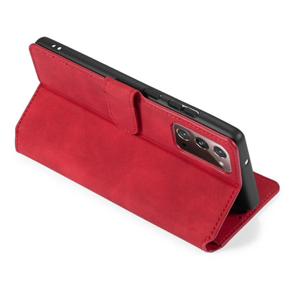 For Samsung Galaxy Note20 DG.MING Retro Oil Side Horizontal Flip Case with Holder & Card Slots & Wallet(Red)-garmade.com