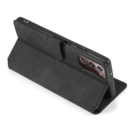 For Samsung Galaxy Note20 DG.MING Retro Oil Side Horizontal Flip Case with Holder & Card Slots & Wallet(Black)-garmade.com