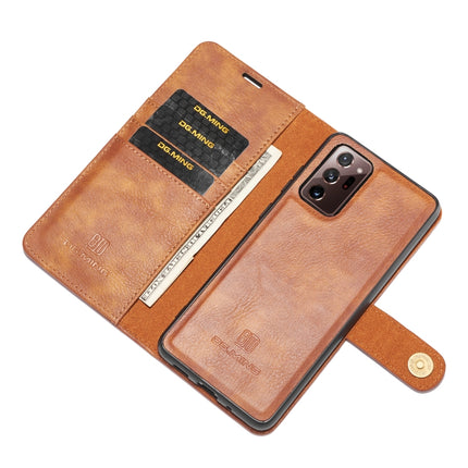 For Samsung Galaxy Note20 Ultra DG.MING Crazy Horse Texture Flip Detachable Magnetic Leather Case with Holder & Card Slots & Wallet(Brown)-garmade.com