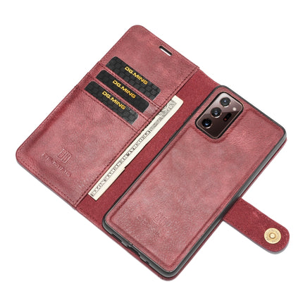 For Samsung Galaxy Note20 Ultra DG.MING Crazy Horse Texture Flip Detachable Magnetic Leather Case with Holder & Card Slots & Wallet(Red)-garmade.com