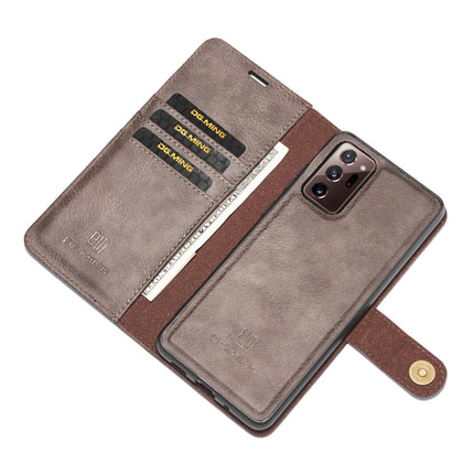 For Samsung Galaxy Note20 Ultra DG.MING Crazy Horse Texture Flip Detachable Magnetic Leather Case with Holder & Card Slots & Wallet(Gray)-garmade.com