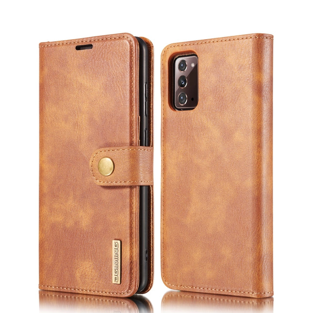 For Samsung Galaxy Note20 DG.MING Crazy Horse Texture Flip Detachable Magnetic Leather Case with Holder & Card Slots & Wallet(Brown)-garmade.com