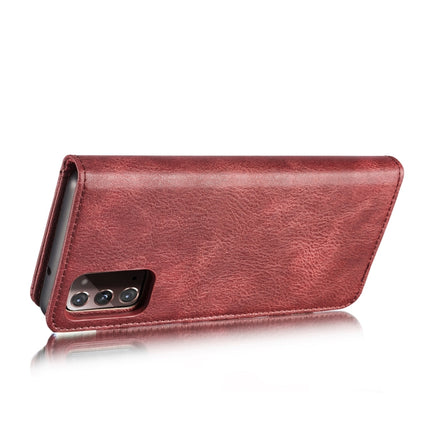 For Samsung Galaxy Note20 DG.MING Crazy Horse Texture Flip Detachable Magnetic Leather Case with Holder & Card Slots & Wallet(Red)-garmade.com