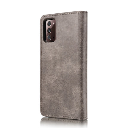 For Samsung Galaxy Note20 DG.MING Crazy Horse Texture Flip Detachable Magnetic Leather Case with Holder & Card Slots & Wallet(Gray)-garmade.com