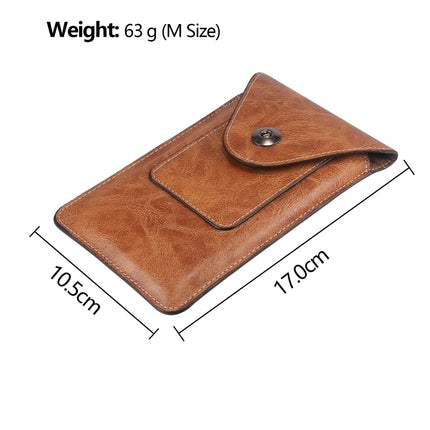 Elephant Texture Men Leisure Simple Universal Mobile Phone Waist Pack Leather Case with Card Slot, Suitable for 5.5-6.5 inch Smartphones(Brown)-garmade.com
