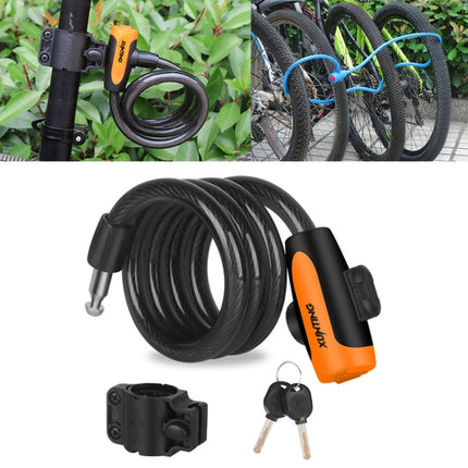 Bicycle Portable Anti-theft Lock Steel Cable Lock with Lock Frame, Style:A Style 100cm Black-garmade.com