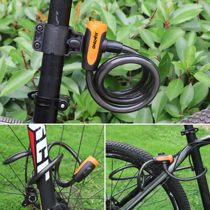 Bicycle Portable Anti-theft Lock Steel Cable Lock with Lock Frame, Style:A Style 100cm Black-garmade.com