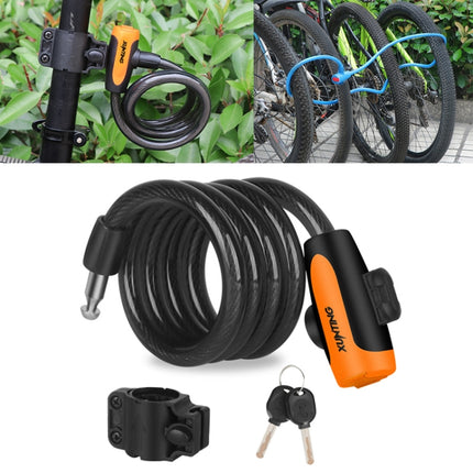 Bicycle Portable Anti-theft Lock Steel Cable Lock with Lock Frame, Style:A Style 120cm Black-garmade.com