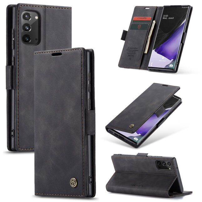 For Samsung Galaxy Note20 CaseMe Multifunctional Horizontal Flip Leather Case, with Card Slot & Holder & Wallet(Black)-garmade.com