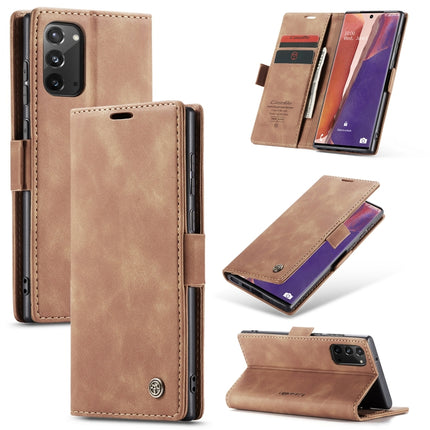 For Samsung Galaxy Note20 CaseMe Multifunctional Horizontal Flip Leather Case, with Card Slot & Holder & Wallet(Brown)-garmade.com