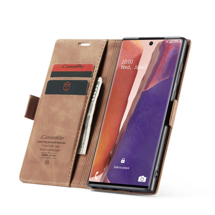 For Samsung Galaxy Note20 CaseMe Multifunctional Horizontal Flip Leather Case, with Card Slot & Holder & Wallet(Brown)-garmade.com