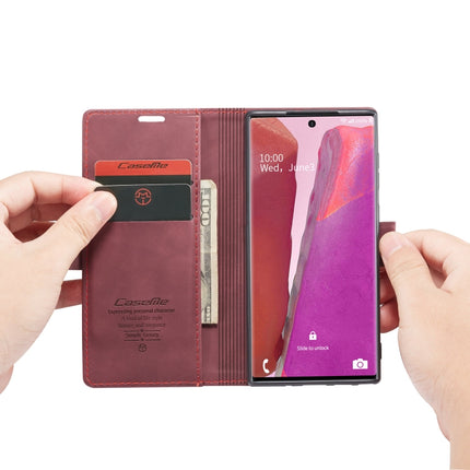 For Samsung Galaxy Note20 CaseMe Multifunctional Horizontal Flip Leather Case, with Card Slot & Holder & Wallet(Wine Red)-garmade.com