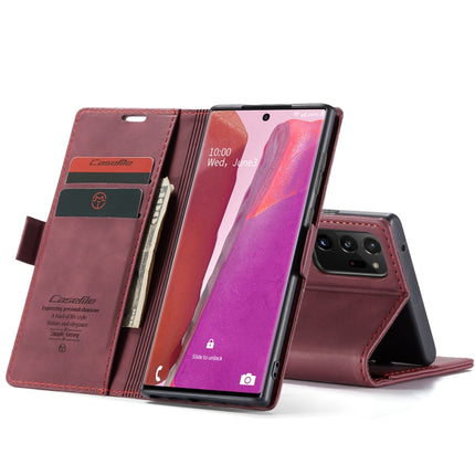 For Samsung Galaxy Note20 Ultra CaseMe Multifunctional Horizontal Flip Leather Case, with Card Slot & Holder & Wallet(Wine Red)-garmade.com