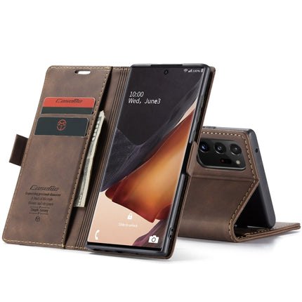 For Samsung Galaxy Note20 Ultra CaseMe Multifunctional Horizontal Flip Leather Case, with Card Slot & Holder & Wallet(Coffee)-garmade.com