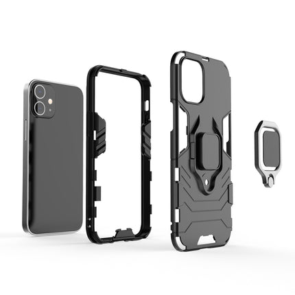 For iPhone 12 mini Shockproof PC + TPU Protective Case with Magnetic Ring Holder(Black)-garmade.com