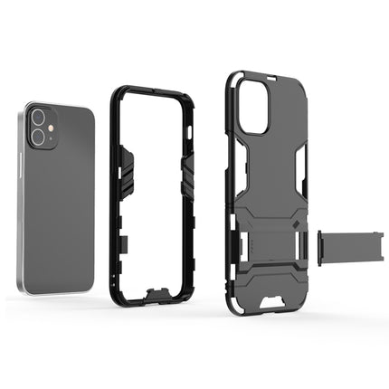 For iPhone 12 / 12 Pro PC + TPU Shockproof Protective Case with Invisible Holder(Black)-garmade.com