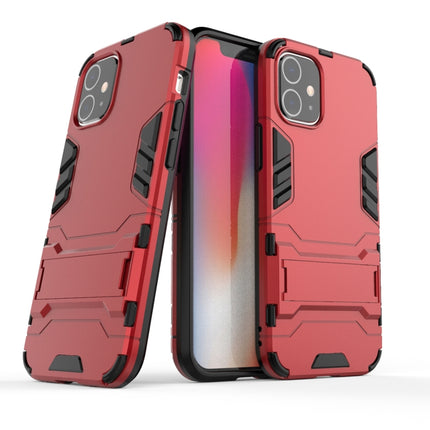 For iPhone 12 mini PC + TPU Shockproof Protective Case with Invisible Holder(Red)-garmade.com