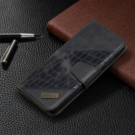For Samsung Galaxy S20+ Matching Color Crocodile Texture Horizontal Flip PU Leather Case with Wallet & Holder & Card Slots(Black)-garmade.com