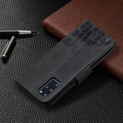 For Samsung Galaxy S20+ Matching Color Crocodile Texture Horizontal Flip PU Leather Case with Wallet & Holder & Card Slots(Black)-garmade.com