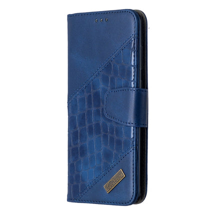 For Samsung Galaxy S20+ Matching Color Crocodile Texture Horizontal Flip PU Leather Case with Wallet & Holder & Card Slots(Blue)-garmade.com