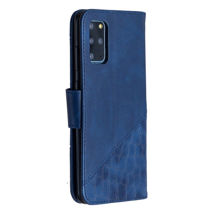 For Samsung Galaxy S20+ Matching Color Crocodile Texture Horizontal Flip PU Leather Case with Wallet & Holder & Card Slots(Blue)-garmade.com