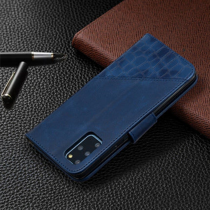 For Samsung Galaxy S20+ Matching Color Crocodile Texture Horizontal Flip PU Leather Case with Wallet & Holder & Card Slots(Blue)-garmade.com