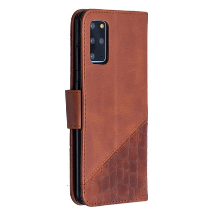 For Samsung Galaxy S20+ Matching Color Crocodile Texture Horizontal Flip PU Leather Case with Wallet & Holder & Card Slots(Brown)-garmade.com