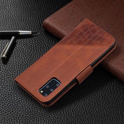 For Samsung Galaxy S20+ Matching Color Crocodile Texture Horizontal Flip PU Leather Case with Wallet & Holder & Card Slots(Brown)-garmade.com