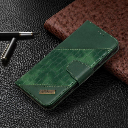 For Samsung Galaxy S20+ Matching Color Crocodile Texture Horizontal Flip PU Leather Case with Wallet & Holder & Card Slots(Green)-garmade.com