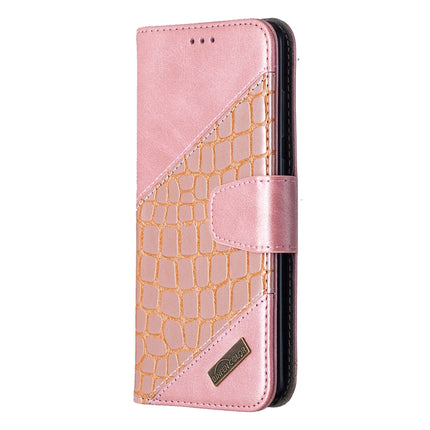 For Samsung Galaxy S20+ Matching Color Crocodile Texture Horizontal Flip PU Leather Case with Wallet & Holder & Card Slots(Rose Gold)-garmade.com