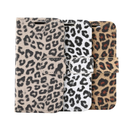 For iPhone 12 mini Leopard Print Pattern Horizontal Flip Leather Case with Card Slot and Holder(Grey)-garmade.com