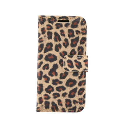 For iPhone 12 mini Leopard Print Pattern Horizontal Flip Leather Case with Card Slot and Holder(Brown)-garmade.com