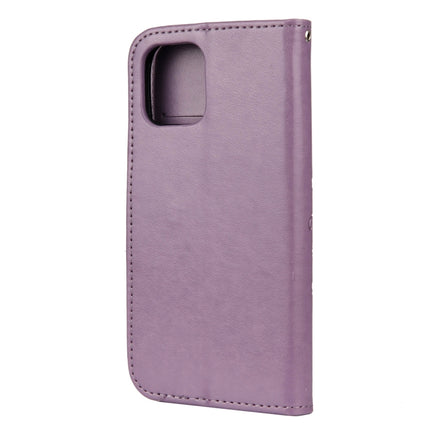 For iPhone 12 mini Butterfly Flower Pattern Horizontal Flip Leather Case with Holder & Card Slots & Wallet(Light Purple)-garmade.com