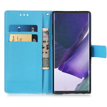 For Samsung Galaxy Note20 Ultra Colored Drawing Pattern Plain Weave Horizontal Flip Leather Case with Holder & Card Slot & Wallet & Lanyard(Caring Butterfly)-garmade.com