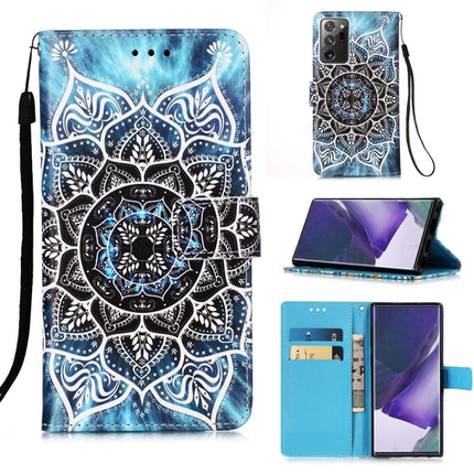 For Samsung Galaxy Note20 Ultra Colored Drawing Pattern Plain Weave Horizontal Flip Leather Case with Holder & Card Slot & Wallet & Lanyard(Undersea Mandala)-garmade.com