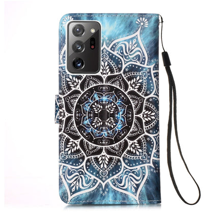 For Samsung Galaxy Note20 Ultra Colored Drawing Pattern Plain Weave Horizontal Flip Leather Case with Holder & Card Slot & Wallet & Lanyard(Undersea Mandala)-garmade.com