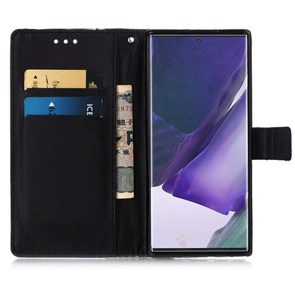 For Samsung Galaxy Note20 Ultra Colored Drawing Pattern Plain Weave Horizontal Flip Leather Case with Holder & Card Slot & Wallet & Lanyard(Black And White Tiger)-garmade.com