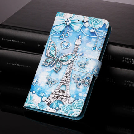 For Samsung Galaxy Note20 Colored Drawing Pattern Plain Weave Horizontal Flip Leather Case with Holder & Card Slot & Wallet & Lanyard(Tower Butterfly)-garmade.com