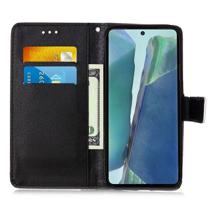 For Samsung Galaxy Note20 Colored Drawing Pattern Plain Weave Horizontal Flip Leather Case with Holder & Card Slot & Wallet & Lanyard(Black And White Tiger)-garmade.com