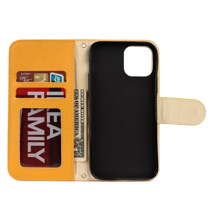 For iPhone 12 / 12 Pro Splicing Color Horizontal Flip Leather Case with Holder & Photo Frame & Card Slots & Wallet(Yellow)-garmade.com